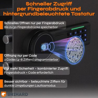 Сейф для дому Business XL Safe Tresor 60л Black Pearl з цифровим та відбитком пальця, вогнестійкий, для документів A4