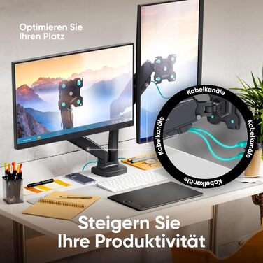 Кріплення для монітора ONKRON G160-W (білий) – 2 монітори, 13-32 дюйми, до 8 кг, VESA 75x75-100x100