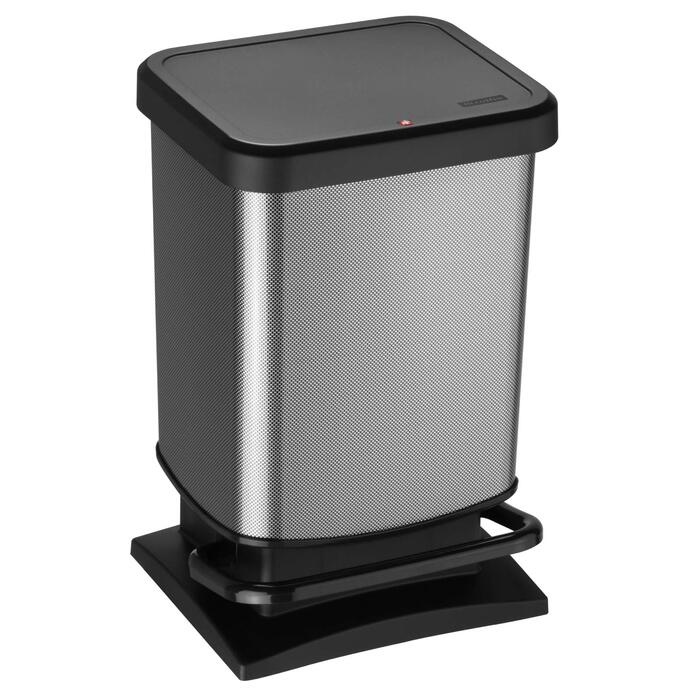 Відро для сміття Rotho Paso 20л з педальним механізмом, пластик PP, BPA-free, carbonmetallic