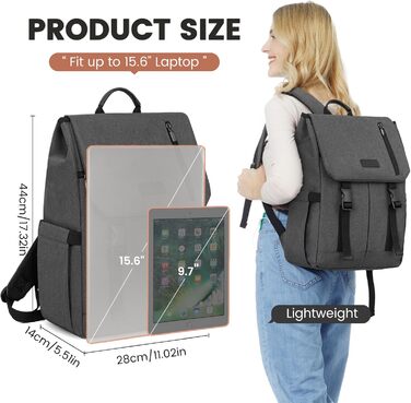 LOVEVOOK Рюкзак для жінок: елегантний, водонепроникний, 15.6