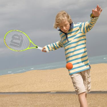 Lunnade Kids Tennis Racket Set - Youth Tennis Racquet for Boys & Girls Ages 3-12 with Cover - 19/21/23/25 Inch Sizes (Yellow, 23 Inch)