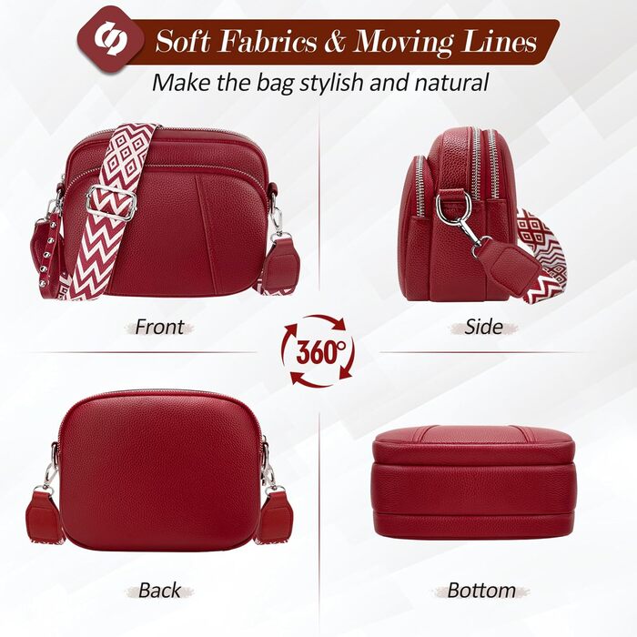 Сумка жіноча через плече кросбоді Leder (шкіра), червона: стильна міні-сумка з широким ременем та відділенням для карт