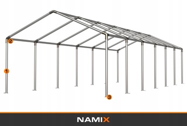 Багатофункціональний навіс-намет NAMIX 6x12 м, багатоколірний PE, з вікнами та понад 8-ма стінками