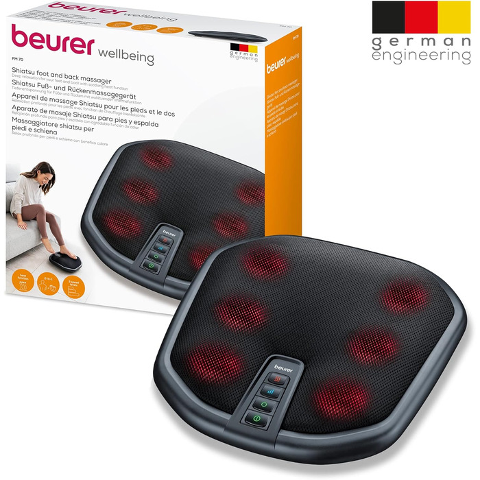 Масажер Beurer FM 70 Shiatsu для ніг та спини з підігрівом, автоматичне вимкнення