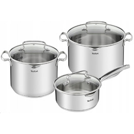 Набір каструль Tefal Duetto+ з нержавіючої сталі, 6 предметів