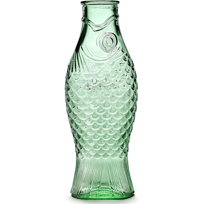 Glass Giraffe for Iced Tea without Lid | Fish & Fish Glasses | Wine Decanter 0.85 Liter | Clear Bottle for Hot and Cold Drinks like Coffee Carafe or Filtered Water | For the Beverage Refrigerator