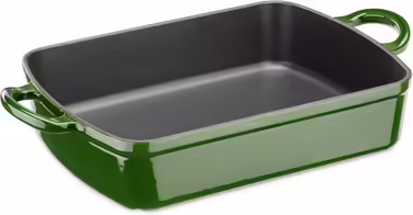 Navaris Cast Iron Casserole Dish Roasting Pan Rectangular - Enameled Roaster Heat-Resistant with Handles - For All Dishes and Cooking Surfaces