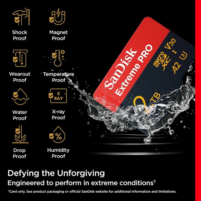 Карта пам'яті SanDisk Extreme PRO microSDXC UHS-I 2TB (A2, Class 10, V30, U3, 200 MB/s) з адаптером та RescuePRO Deluxe для смартфонів, дронів та екшн-камер