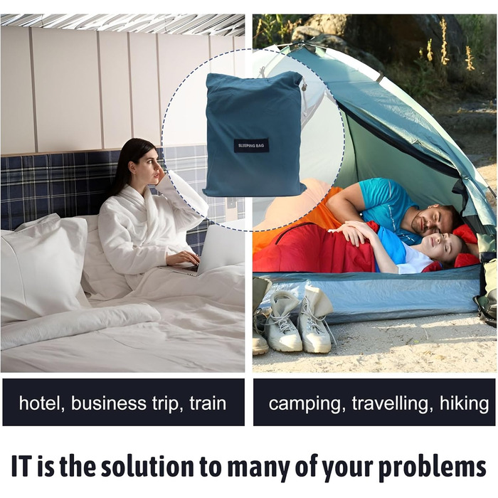 2 Pieces Ultralight Sleeping Bag Portable Travel Sleeping Bag 90 x 220cm for Hostels, Hiking, Camping, Mountaineering