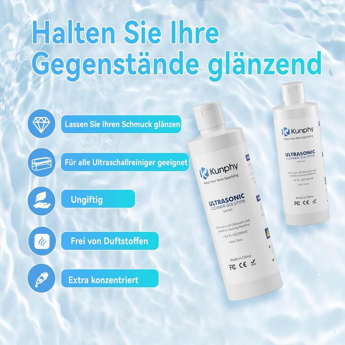 Ультразвукова очищувач для окулярів та ювелірних виробів, 350 мл, 46 кГц, білий