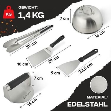 Набір для приготування Smash Burger Bergvibes (6 предметів) з нержавіючої сталі