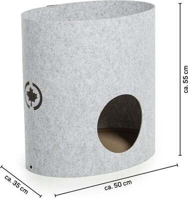 Кігтеточка-кіт-ліжко Owen XL - велика, сіра, 50 см | CanadianCat