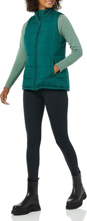 Жіноча жилетка Amazon Essentials з пухом, середньої щільності, на блискавці, темно-зелена, XL