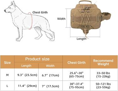 Рюкзак для собак RGN-L: місткий, для подорожей, кемпінгу та хандрингу. Підходить для середніх та великих собак. Військовий зелений.