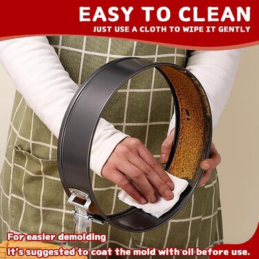 Форма для випічки знімним дном Huipinghu 22 см, антипригарне покриття, 1 мм вуглецева сталь, PFOA-free, сковорода 20,3 см, чорна