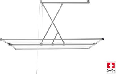 Стеляна сушарка для білизни stewi Deckentrockner Libelle XL Blackline, сріблясто-чорна