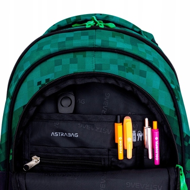 Багатовідсінковий шкільний рюкзак AstraBag, зелений, 20 л