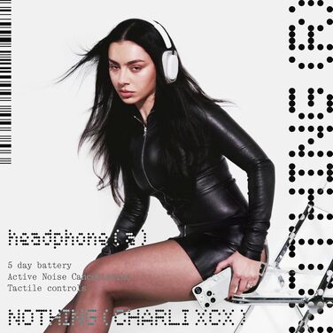 Бездротові накладні навушники Nothing Headphone (a) з активним шумозаглушенням (ANC), Hi-Res Audio, LDAC, до 135 год роботи акумулятора, білі