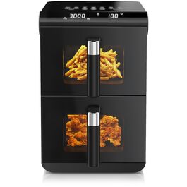 Аерофритюрниця Arendo XXL Dual Zone 11.4л з оглядовим вікном та 13 програмами – без BPA, 3D циркуляція повітря