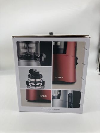 HUROM H-AA Соковижималка шнекова, холодного віджиму, 150 Вт, 500 мл, тиха, BPA Free, напівпрозорий завантажувач, ескімейкер, темно-срібляста