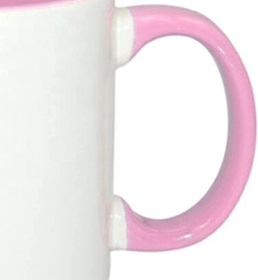 MR.R 11 Unzen Sublimation blank coffee mugs, 6-piece set, porcelain, mug, coffee cup, 325 ml, with pink interior and handle, 6 pieces