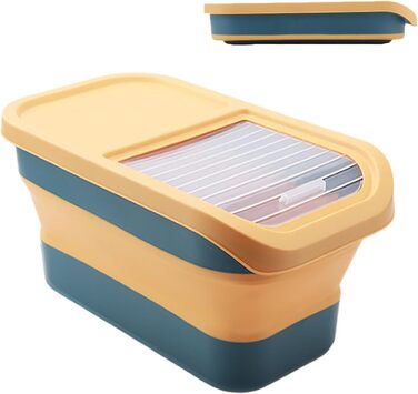 Контейнер для корму для собак, 15 кг, BPA-free, з кришкою-кляпкою, на колесах, великий, складний, для сухого корму