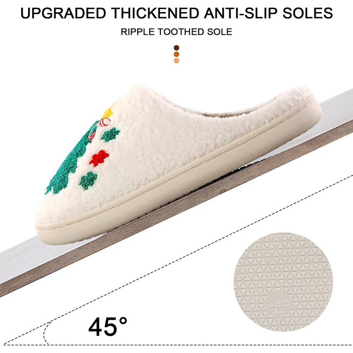 Тапочки додому TOPALL для жінок, теплі, м'які, зимові, пухнасті, антиковзні (3 Xmastree, 36/37 EU)