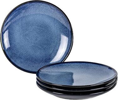 Набір тарілок UNICASA 4 шт. з порцеляни, 16 см, ідеально підходять для супу, десерту, сніданку, сервіз на 4 персони (26 см, блакитний)