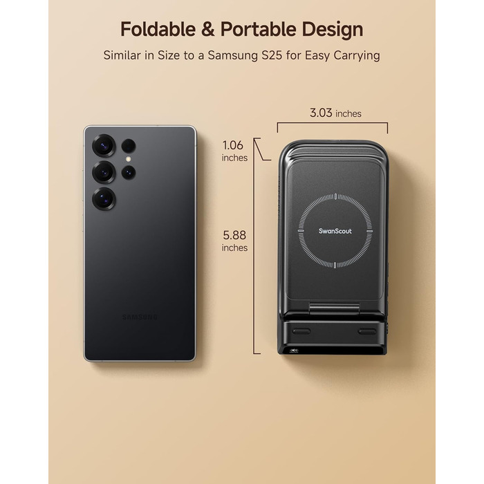 Бездротова зарядка SwanScout 703S 3-в-1 для Samsung Galaxy S25/S24/Fold 7, Watch 8/8 Classic/Ultra, Buds (без адаптера)