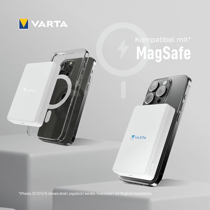 Повербанк VARTA Power Bank Energy 10000 mAh, 20W, USB-C та USB-A, Li-Polymer, з функцією Pass-Through, для 3 пристроїв, LED-індикація, білий