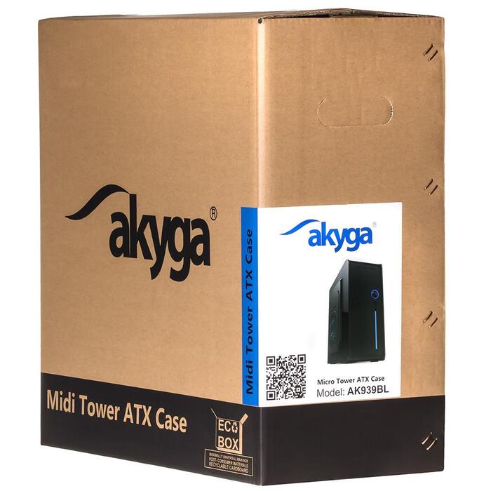 Корпус Akyga AK939BL Micro Tower, чорний