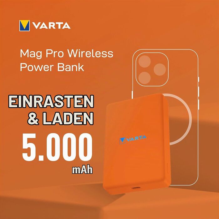 Повербанк VARTA Power Bank Energy 10000 mAh, 20W, USB-C та USB-A, Li-Polymer, з функцією Pass-Through, зарядка до 3 пристроїв одночасно, LED-індикація, помаранчевий