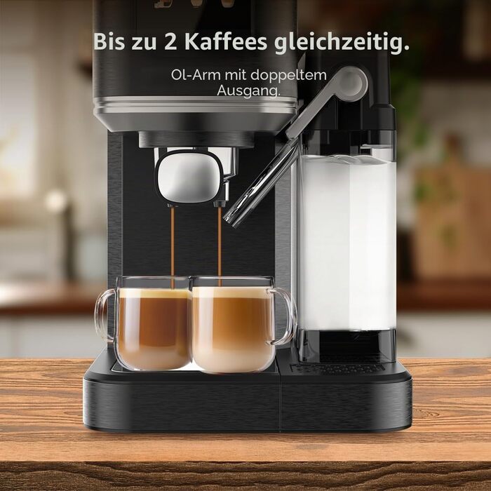 Кавомашина еспресо Cecotec Power Espresso 1350 Вт, 20 бар, сенсорний дисплей, резервуар 1.5л, капучинатор, подвійний холдер