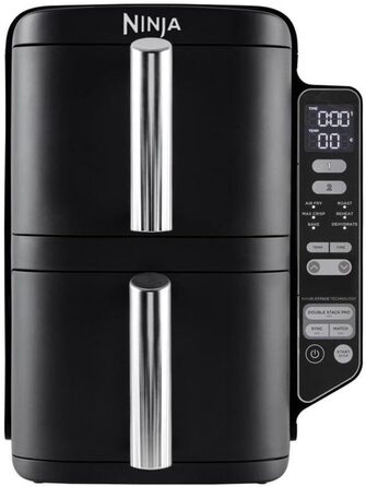 Фритюрниця Ninja з вертикальним подвійним ящиком, 7.6 л, 6 функцій приготування, для 6 порцій