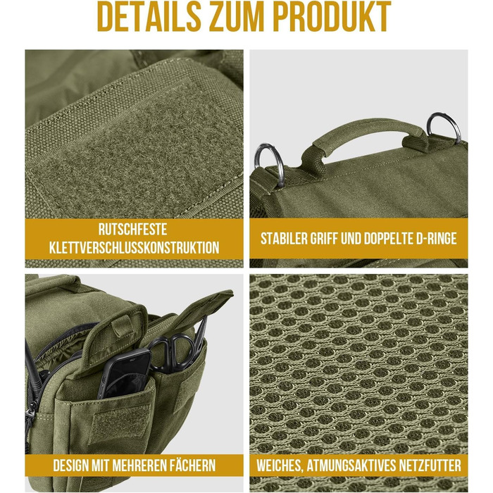 Шлейка для собак OneTigris з рюкзаком Hoppy Camper 3.0, зелена, для середніх/великих собак, рюкзак для собак з 2 основними та 4 додатковими кишенями