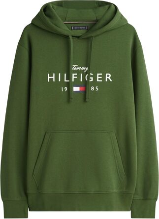 Чоловічий худі Tommy Hilfiger Brand Love Big Hilfiger з капюшоном, колір Green Mountain Pine, розмір XS
