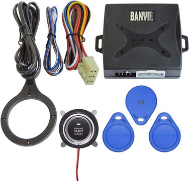 Автосигналізація BANVIE RFID з кнопкою старту двигуна, Keyless Go, протиугінна система з двошаровим захистом для авто