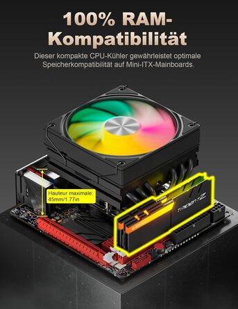 upHere H85KC6: Низькопрофільний кулер для CPU з ARGB підсвічуванням (180W TDP)