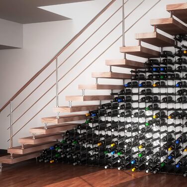 Wine rack, stainless steel, silver, 49.5 x 49.5 cm, 25-unit (50er Large Kit Wine Rack)