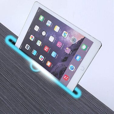 Настільний столик для ліжка з ящиком для зберігання, тримачем для чашки та планшета, складний столик-підставка для ноутбука, чорний (23,6 дюйми)