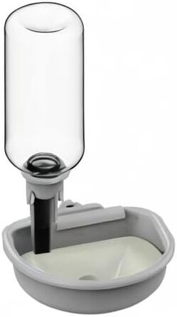 Автоматична поїлка для собак у клітку, 480мл, антиперелив, фонтанчик для собак, котів та кроликів (сірий)