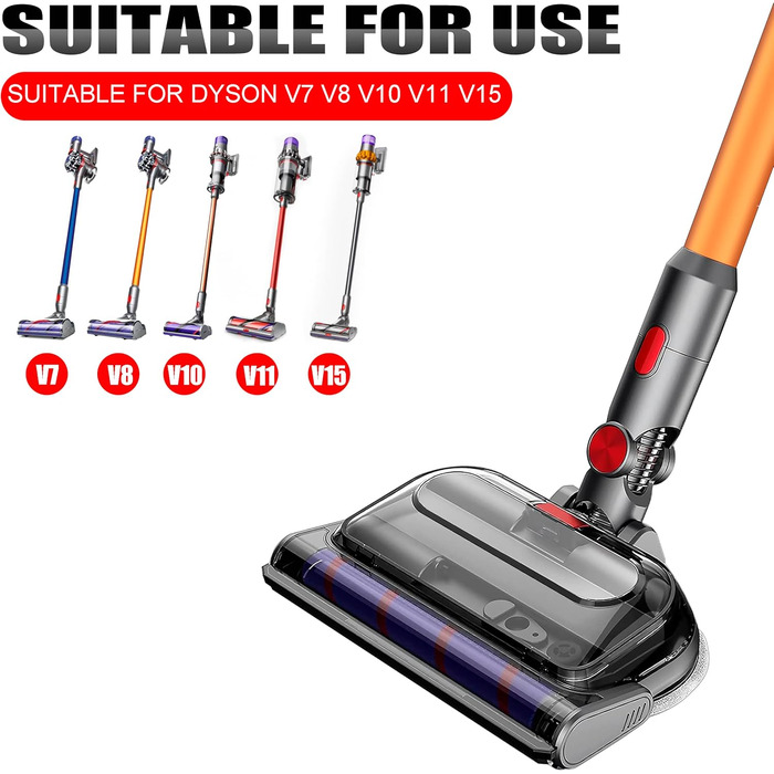 Турбо-щітка Italdos для пилососів Dyson V7 V8 V10 V11 V15 та Lava - для підлоги з мармуру та дерева (з мікрофіброю)