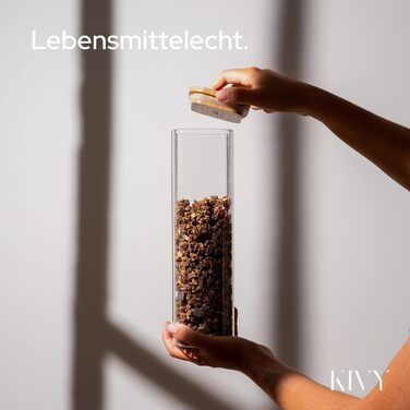 Скляні контейнери для зберігання KIVY з бамбуковими кришками (2x1800 мл)