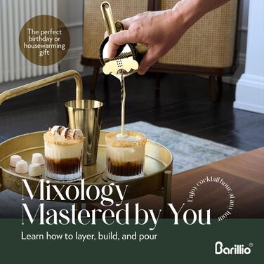 Набір барного інвентарю Barillio Pro Edition – 32 елементи: шейкер, міксер, мадлер, аксесуари для дому