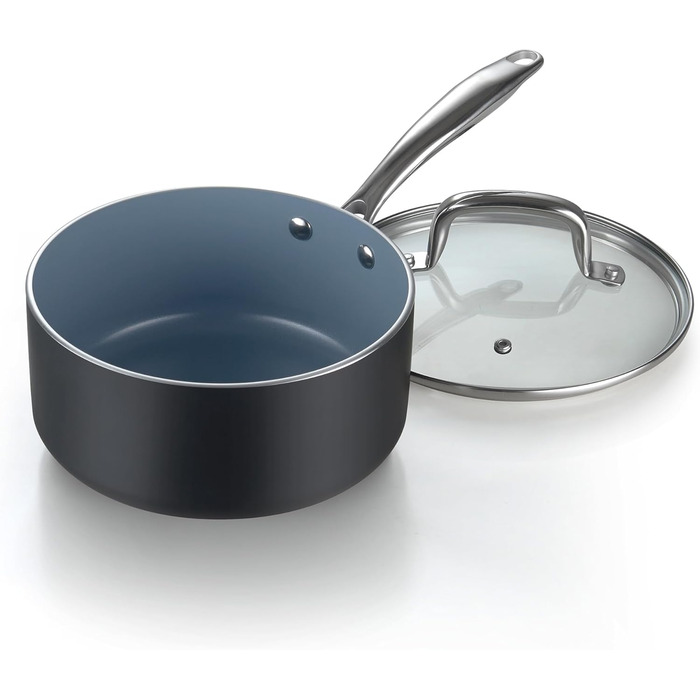 Набір посуду Cook N Home 10 предметів з антипригарним покриттям, сірий (кераміка)