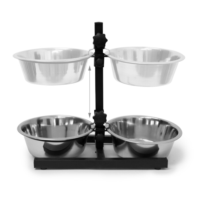 Relaxdays Adjustable Height Dog Feeder