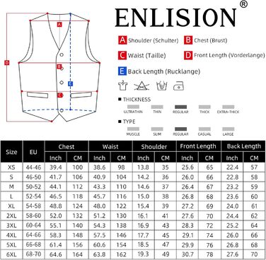 Костюмний комплект Enision для чоловіків: жилет, краватка та нагрудна хустинка з двобортною в'язкою жакард, темно-зелений (S)