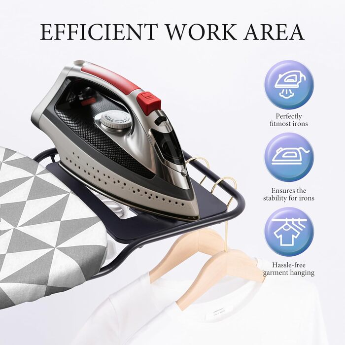 Професійний відкидний стіл для прасування з металу, 120x39 см, регульована висота