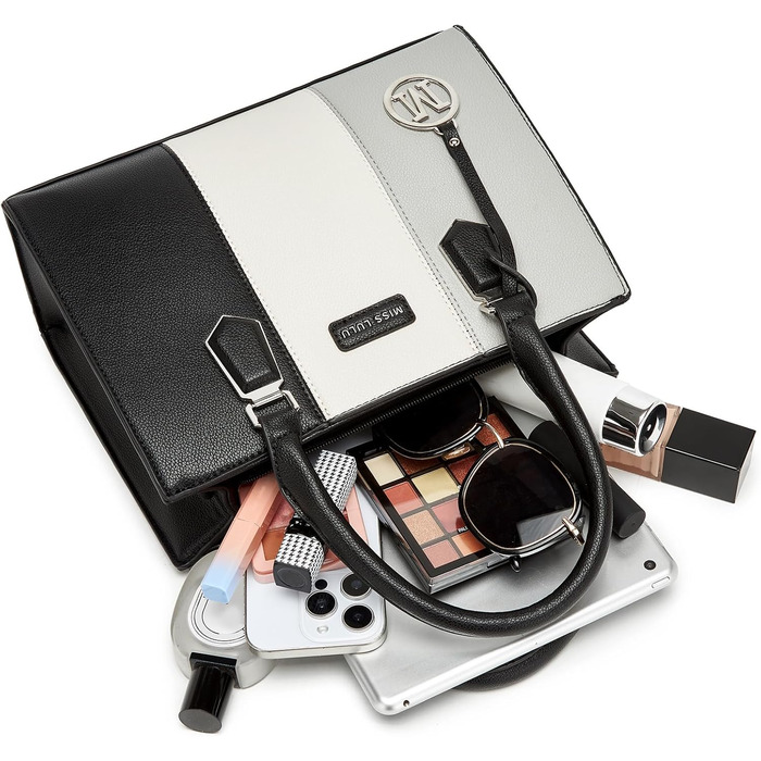 Сумка жіноча Miss Lulu середнього розміру, PU шкіра, сіра. Зі знімним ремінцем, для офісу, школи, подорожей та покупок