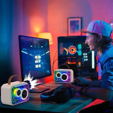 Караоке машина JYX з 2 бездротовими мікрофонами, портативна Bluetooth колонка для дорослих та дітей, PA система, підтримка TF картки/USB, AUX вхід, TWS для вечірок (D30)